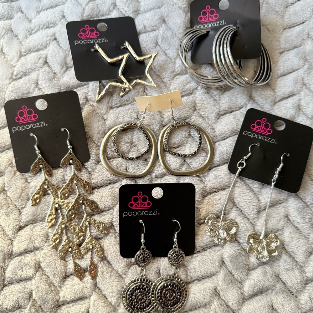 NWT! Paparazzi Silver Earring Collection